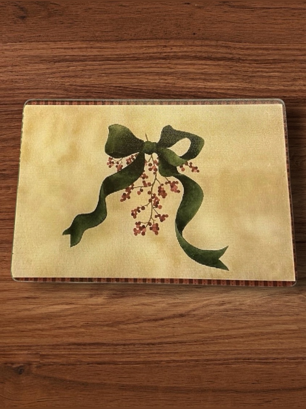 Tempered Glass Trivet with Bow